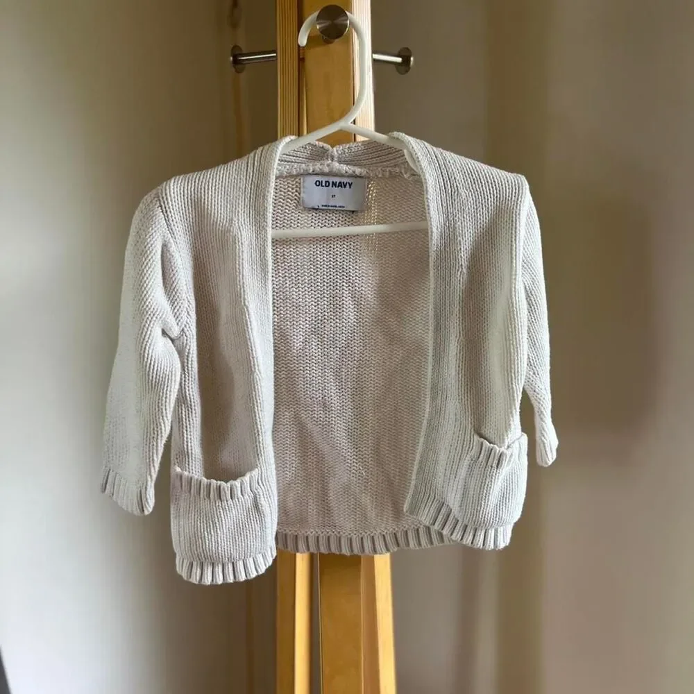 Old-navy Cream and White Cardigan